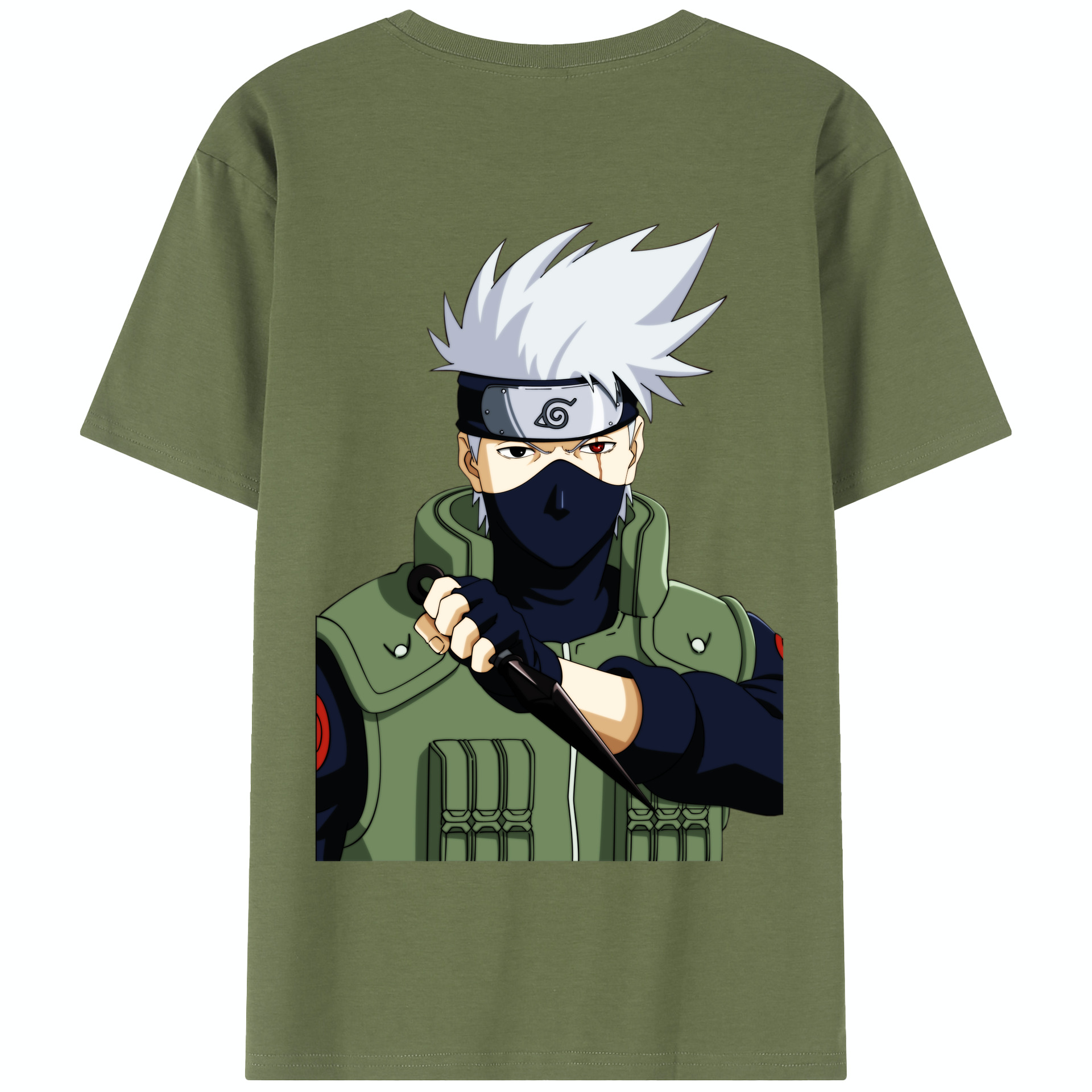 （画像用） NARUTO -ナルト- はたけ カカシ Hatake Kakashi 綿100％半袖Tシャツ（背面プリント）
